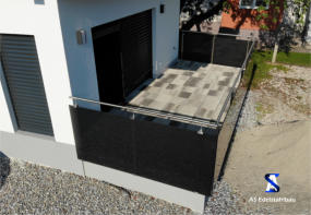 Glasgeländer Terrasse Grauglas